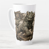 Mythischer Steinwächter Fantasy-Aufkleber Milchtasse (Linke Ecke)