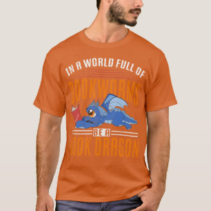 Mythischer Tierbuchwurm Lesender Funny Book Dragon T-Shirt