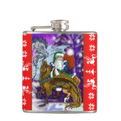 Mythischer Weihnachtsmann Flachmann (Vorderseite)