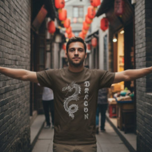 Mythischer weißer chinesischer Drache Dracon T-Shirt