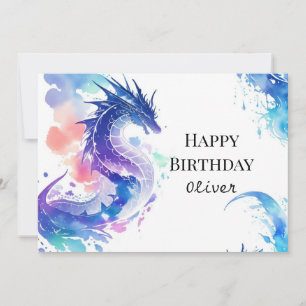 Mythischer Whimsical Dragon zum Geburtstag Karte