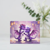 *~* Mythisches AP48 FOTO Party Einladen Drachendis Postkarte (Stehend Vorderseite)