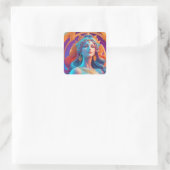 Mythisches Aphrodite-Portrait Quadratischer Aufkleber (Tasche)