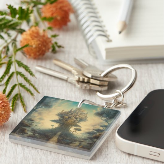 Mythisches Baumhaus Schlüsselanhänger (Vorderseite rechts)