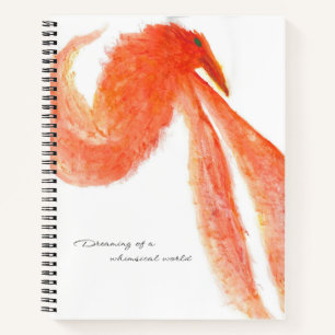 Mythisches Bird-Notebook/-Journal mit roter Farbe Notizblock