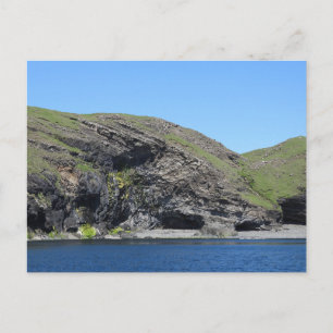 Mythisches Drachenkopfprofil Meeresklippen Dramati Postkarte
