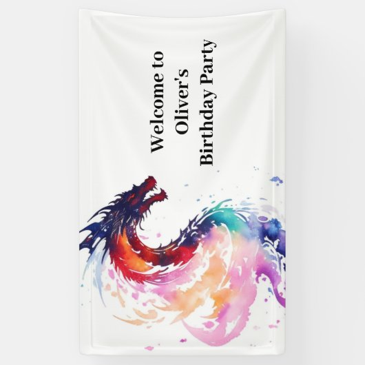 Mythisches Dragon Birthday Banner (Vertikal)