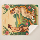 "Mythisches Eden Bloom" Sherpadecke (Vorderseite (Horizontal))