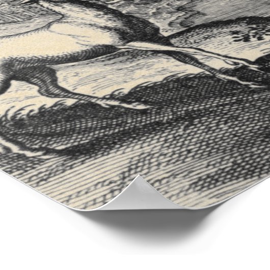 Mythisches Einhorn im Wald Poster (Ecke)