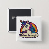 Mythisches Einhorn Magisches Horntier Button (Vorne & Hinten)