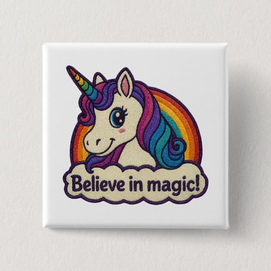 Mythisches Einhorn Magisches Horntier Button (Vorderseite)