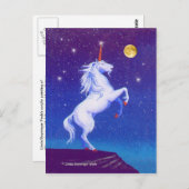 Mythisches Einhorn Vollmond Postkarte (Vorne/Hinten)