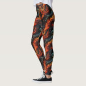 Mythisches Feuerdrachenmuster Leggings (Links)