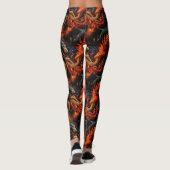 Mythisches Feuerdrachenmuster Leggings (Rückseite)
