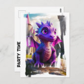 *~* Mythisches FOTO AP48 Kids Dragon Cartoon Postkarte (Vorne/Hinten)
