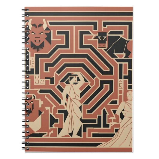 Mythisches Labyrinth-Notebook Notizblock (Vorderseite)