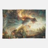 Mythisches Mädchen im Wald Geschirrtuch (Horizontal)