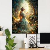 Mythisches Mädchen im Wald Poster (Heimbüro)