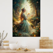 Mythisches Mädchen im Wald Poster (Küche)