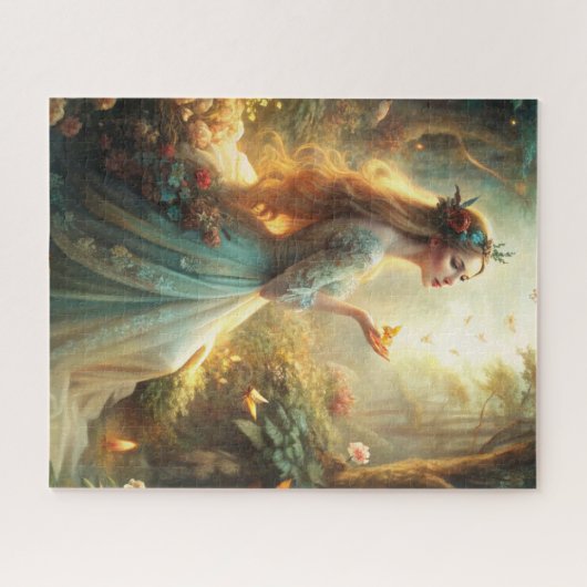 Mythisches Mädchen im Wald Puzzle (Horizontal)