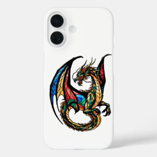 Mythisches Meisterwerk des gefestigten Glasdrachen iPhone 16 Hülle