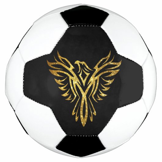 Mythisches Phoenix Bird Rising Logo (Imitate Gold) Fußball (Vorderseite)