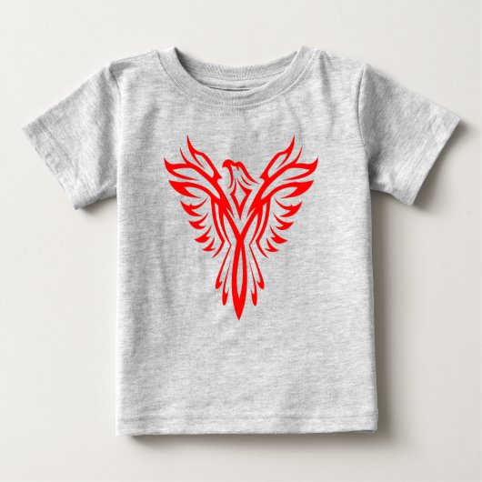 Mythisches Phoenix Bird Rising Logo (Rot) Baby T-shirt (Vorderseite)