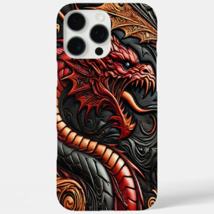 Mythisches rotes Drachendisplay iPhone 16 Pro Max Hülle
