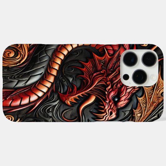 Mythisches rotes Drachendisplay Case-Mate iPhone Hülle (Rückseite (Horizontal))