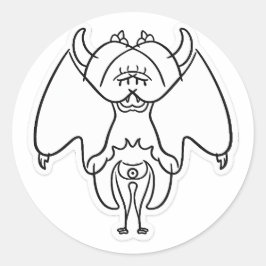 Mythisches Schatten-Kageko-Fantasy-Kreatur-Aufkleb Runder Aufkleber