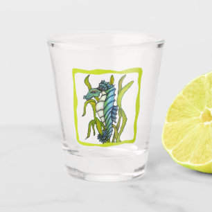 Mythisches Seepferd Aqua Blue in Seegrenzen Schnapsglas