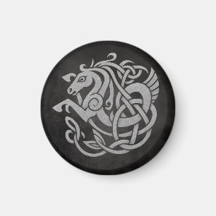 Mythisches Wikingpferd - Symbol der Knüpfarbeit No Magnet