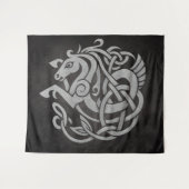 Mythisches Wikingpferd - Symbol der Knüpfarbeit No Wandteppich (Vorderseite (Horizontal))