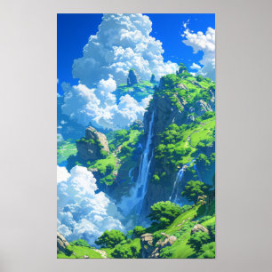 Mythisches World Huge Island Fantasy Poster