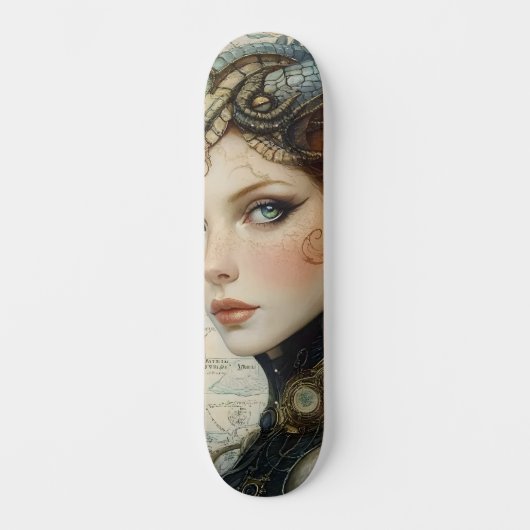 Mythological Dragon Nymph Girly Skate Deck Skateboard (Vorderseite)