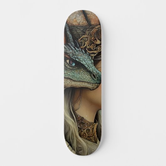 Mythological Dragon Nymph Girly Skate Deck Skateboard (Vorderseite)