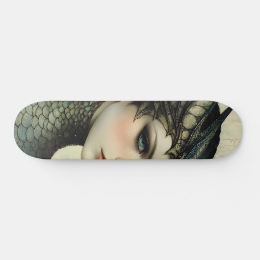 Mythological Dragon Nymph Girly Skate Deck Skateboard (Horizontal)