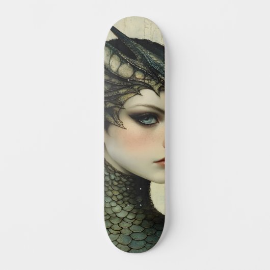 Mythological Dragon Nymph Girly Skate Deck Skateboard (Vorderseite)