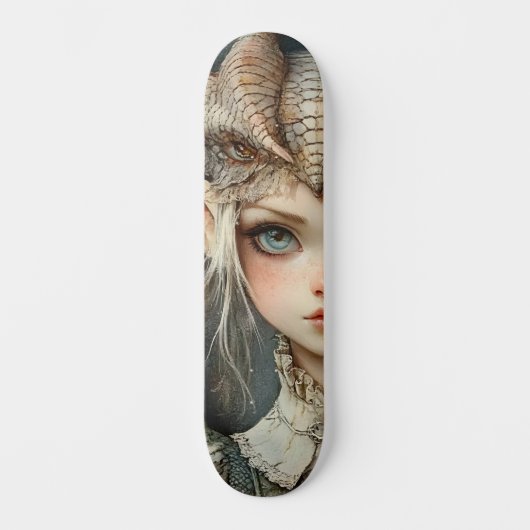 Mythological Dragon Nymph Girly Skate Deck Skateboard (Vorderseite)