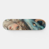 Mythological Dragon & Nymph Girly Skate Deck Skateboard (Horizontal)
