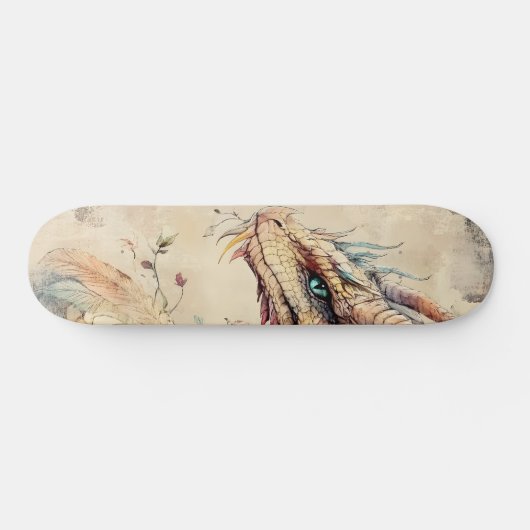 Mythological Fantasy Dragon Girly Skate Deck Skateboard (Horizontal)