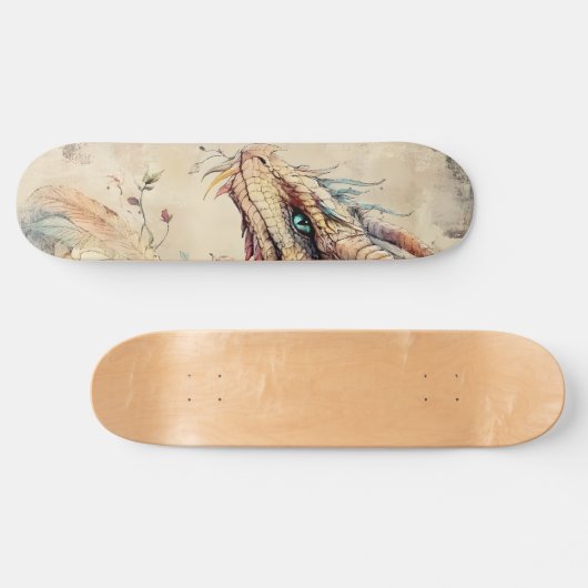 Mythological Fantasy Dragon Girly Skate Deck Skateboard (Horizontal)