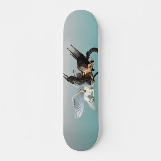 Mythological Flying Beasts Dragon Griffin Pegasus Skateboard (Vorne)