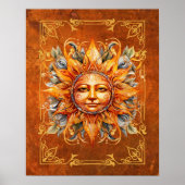 Mythological Sun Face Deity Digital Art Poster (Vorne)