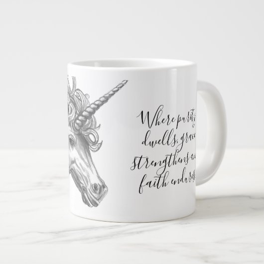 Mythological Unicorn Mug Jumbo-Tasse (Vorderseite Rechts)