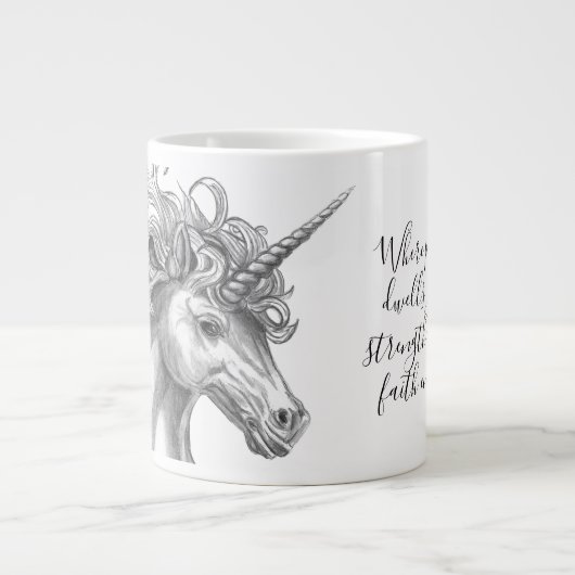 Mythological Unicorn Mug Jumbo-Tasse (Vorderseite)