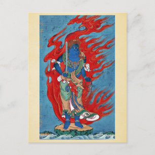 Mythologisch buddhistisch stehend auf einer kleine postkarte