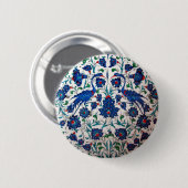 Mythologische Reiher-Vogel-Entwurfs-Fliesen-Kunst Button (Vorne & Hinten)