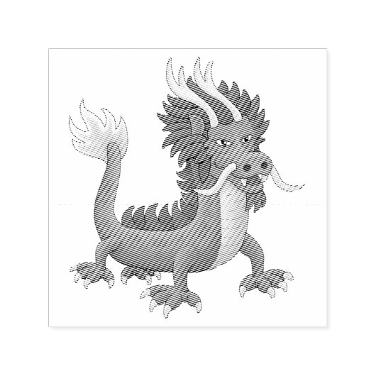 Mythologischer chinesischer Drache Permastempel (Design)