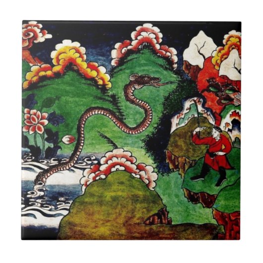 Mythologischer Drache Fliese (Vorderseite)